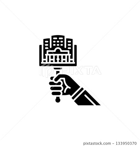 apartment auction vector icon. real estate icon solid style. perfect use for logo, presentation, website, and more. modern icon design glyph style 133950370