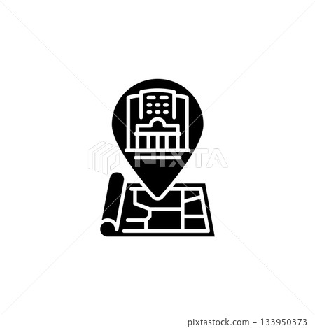 apartment location vector icon. real estate icon solid style. perfect use for logo, presentation, website, and more. modern icon design glyph style 133950373