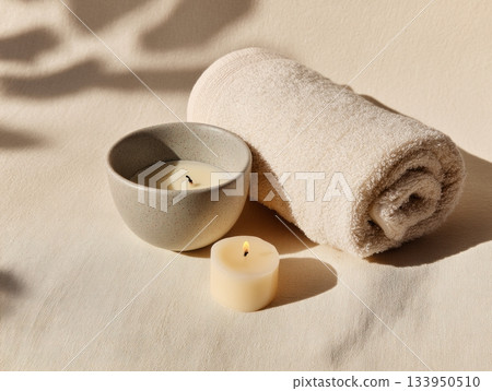 Elegant minimal spa still life composition Elegant minimal spa still life composition 133950510