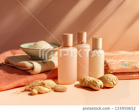 Korean Skincare Flat Lay Mockup Korean Skincare Flat Lay Mockup 133950652