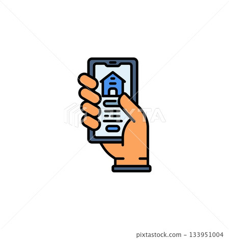 real estate app vector icon. real estate icon filled line style. perfect use for logo, presentation, website, and more. modern icon design color line style 133951004