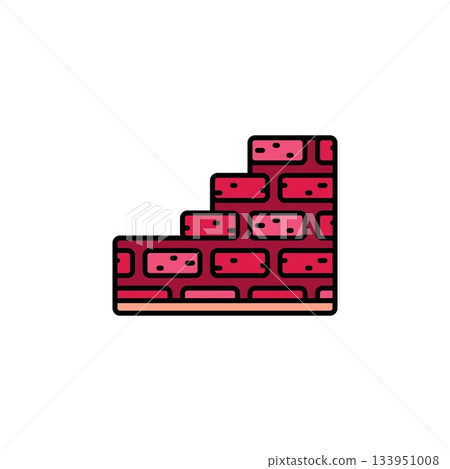 brick wall vector icon. real estate icon filled line style. perfect use for logo, presentation, website, and more. modern icon design color line style brick wall vector icon. real estate icon filled line style. perfect use for logo, presentation, website, and more. modern icon design color line style 133951008