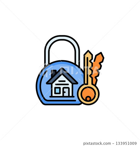 house lock vector icon. real estate icon outline style. perfect use for logo, presentation, website, and more. modern icon design line style house lock vector icon. real estate icon outline style. perfect use for logo, presentation, website, and more. modern icon design line style 133951009
