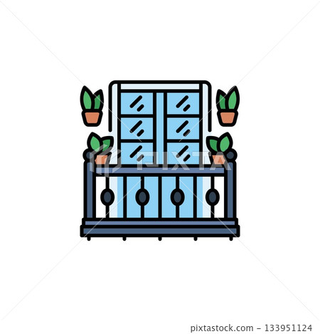 balcony vector icon. real estate icon outline style. perfect use for logo, presentation, website, and more. simple modern icon design line style 133951124