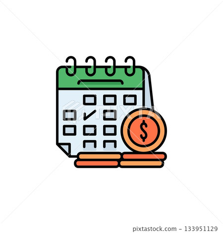 payment day vector icon. real estate icon outline style. perfect use for logo, presentation, website, and more. simple modern icon design line style payment day vector icon. real estate icon outline style. perfect use for logo, presentation, website, and more. simple modern icon design line style 133951129