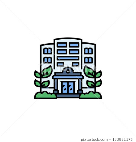eco apartment vector icon. real estate icon filled line style. perfect use for logo, presentation, website, and more. modern icon design color line style 133951175