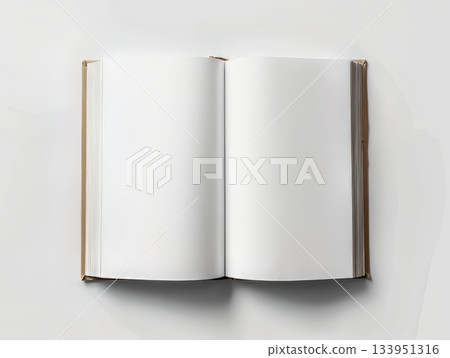 Open blank book in sunlight Open blank book in sunlight 133951316