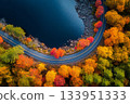 River winding through autumn forest 133951333