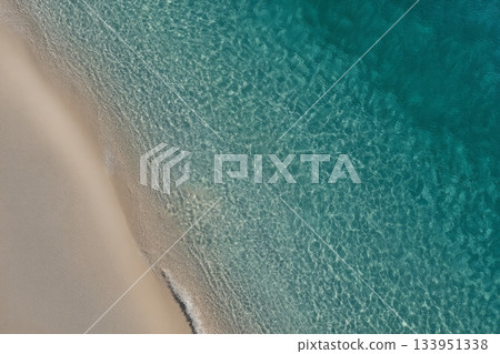 Turquoise Shoreline Aerial Texture 133951338