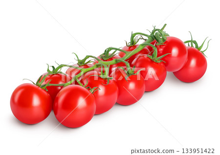 Cherry tomato bunch closeup isolated on white background Cherry tomato bunch closeup isolated on white background 133951422