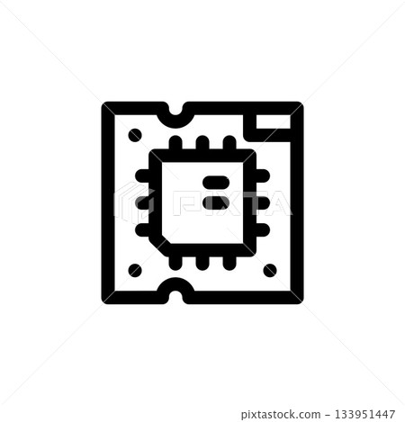 cpu vector icon. computer component icon outline style. perfect use for logo, presentation, website, and more. simple modern icon design line style cpu vector icon. computer component icon outline style. perfect use for logo, presentation, website, and more. simple modern icon design line style 133951447