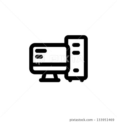computer vector icon. computer component icon outline style. perfect use for logo, presentation, website, and more. simple modern icon design line style computer vector icon. computer component icon outline style. perfect use for logo, presentation, website, and more. simple modern icon design line style 133951469