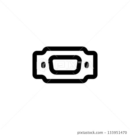vga port vector icon. computer component icon outline style. perfect use for logo, presentation, website, and more. simple modern icon design line style 133951470