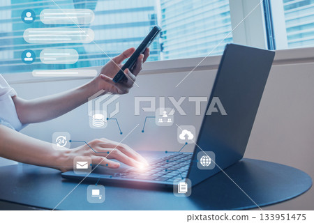 Image of seamless business communication using cloud services Image of seamless business communication using cloud services 133951475