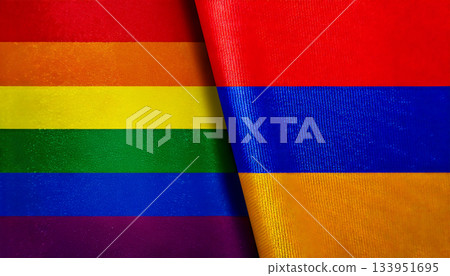 彩虹旗和亞美尼亞國旗 彩虹旗和亞美尼亞國旗 133951695