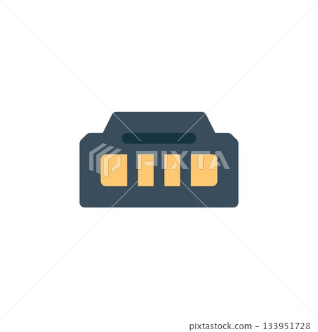 hdmi port vector icon. computer component icon flat style. perfect use for logo, presentation, website, and more. simple modern icon design flat style 133951728