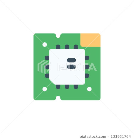 cpu vector icon. computer component icon flat style. perfect use for logo, presentation, website, and more. simple modern icon design flat style 133951764