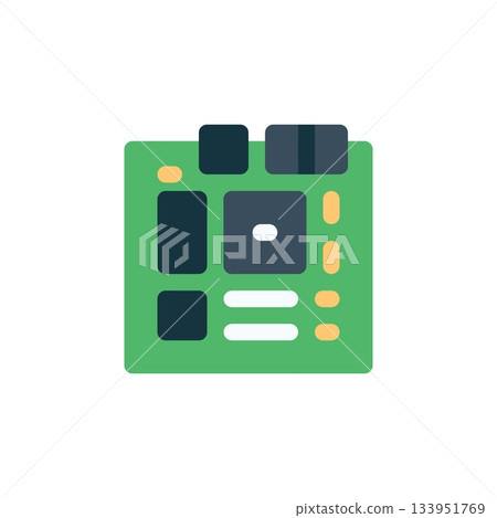 motherboard vector icon. computer component icon flat style. perfect use for logo, presentation, website, and more. simple modern icon design flat style 133951769