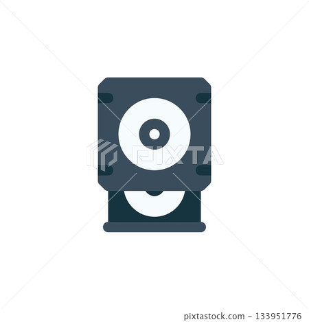 dvd drive vector icon. computer component icon flat style. perfect use for logo, presentation, website, and more. simple modern icon design flat style 133951776