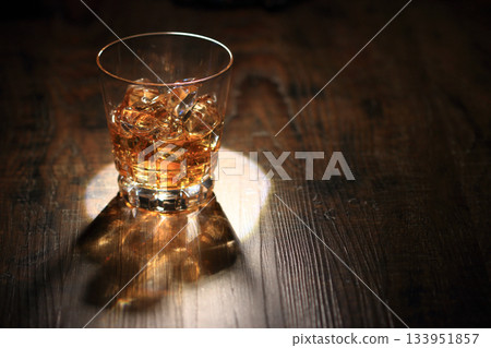 Whiskey 3 Spotlighted Glass 133951857