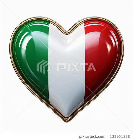 義大利國旗心形圖案 133951888