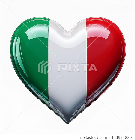 義大利國旗心形圖案 133951889
