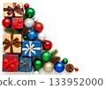 White background and Christmas-themed accessories White background and Christmas-themed accessories 133952000
