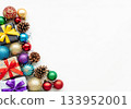 White background and Christmas-themed accessories White background and Christmas-themed accessories 133952001