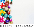 White background and Christmas-themed accessories White background and Christmas-themed accessories 133952002