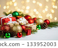 Christmas-themed miscellaneous goods on a sparkling background Christmas-themed miscellaneous goods on a sparkling background 133952003