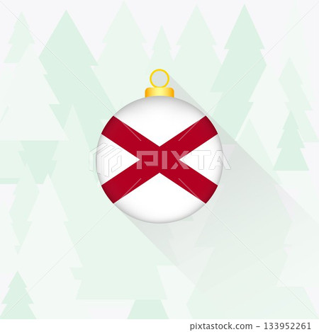 Alabama State Flag Christmas Decoration. 133952261