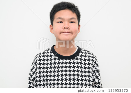 Asian Teenage Boy Studio Portrait on White Background Asian Teenage Boy Studio Portrait on White Background 133953370