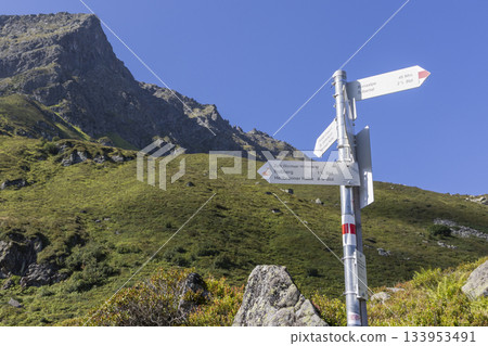Exploring Europaschutzgebiet Verwall near Grasjoch bergstation in Sankt Gallenkirch region of Vorarlberg, Austria during daylight hours 133953491