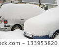 Vehicles Completely Covered By Heavy Snow During Winter Storm 133953820