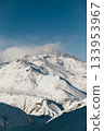 Snowy mountain landscape in Gudauri Georgia with clear skies and distant peaks 133953967