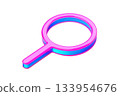 A colorful magnifying glass icon with a vibrant pink and blue design, symbolizing search and exploration. 133954676