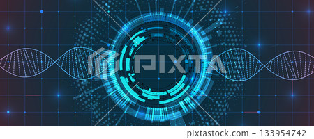 Molecule futuristic technology and science background, DNA strands, connected neural web Molecule futuristic technology and science background, DNA strands, connected neural web 133954742