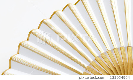 一把華麗的扇子放置在白色背景上 133954964