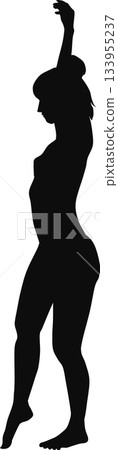 Silhouette illustration of a posing woman Silhouette illustration of a posing woman 133955237