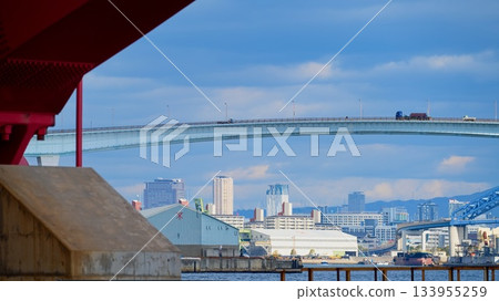 View from Osaka South Port: Minato Bridge and Namihaya Bridge View from Osaka South Port: Minato Bridge and Namihaya Bridge 133955259