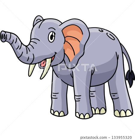 Happy Elephant Cartoon Colored Clipart Happy Elephant Cartoon Colored Clipart 133955320