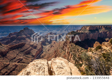 Grand Canyon landscape from North Rim, Arizona, USA 133955648