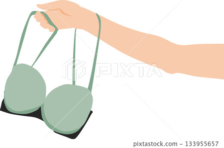 Illustration of a woman holding a bra 133955657