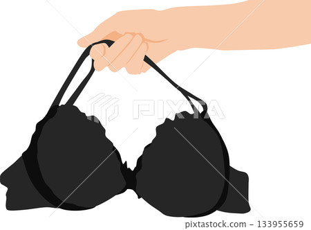 Illustration of a woman holding a bra 133955659