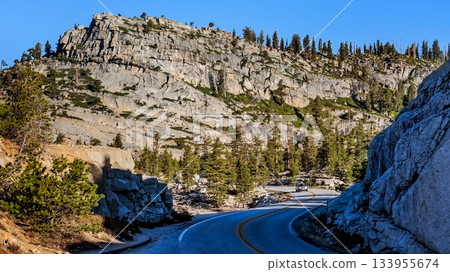 Landscape along the road near Yosemite National Park in California, USA. Landscape along the road near Yosemite National Park in California, USA. 133955674