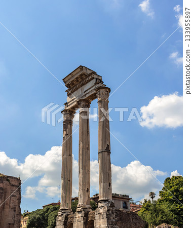 Temple of Castor and Pollux in Rome, Italy 133955897