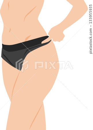 Illustration of a woman who succeeded in dieting Illustration of a woman who succeeded in dieting 133955935