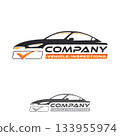 Automotive Inspection logo with tick design template on white background 133955974