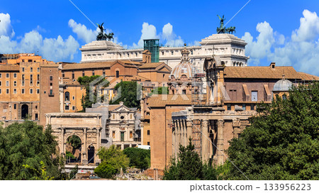Roman Forum and city of Rome, Italy. 133956223