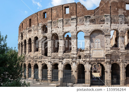Flavian Amphitheatre known as the Coliseum in Rome, Italy. 133956264